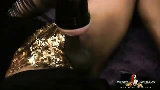 Ebony TS Luxury fucking a fleshlight