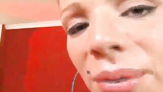 Tranny Azul Melina rocks her dick as she goes for an anal ride