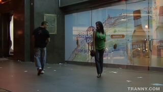 Shemale prostitute getting her big tits and ass fucked