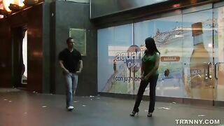 Shemale prostitute getting her big tits and ass fucked